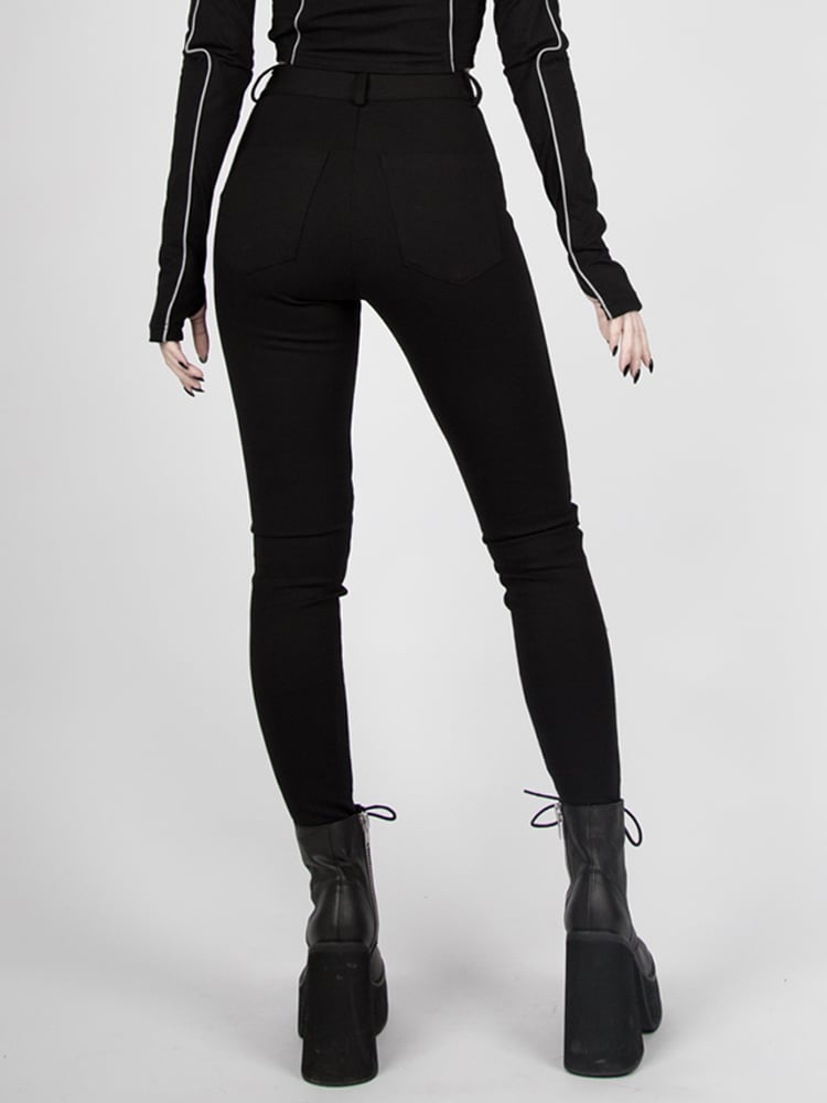 Futuristic Cyberpunk Reflective Bikecore High Waist Pants