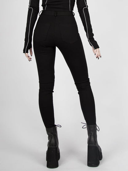 Futuristic Cyberpunk Reflective Bikecore High Waist Pants