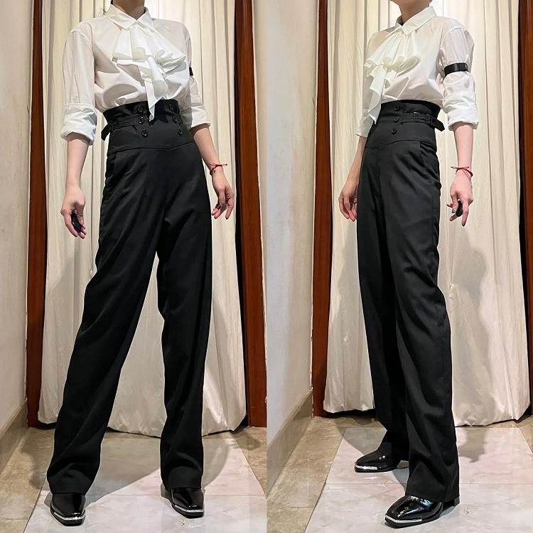 Black Corset Belt High Waist Ouji Fashion Lolita Pants