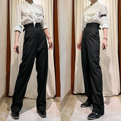 Black Corset Belt High Waist Ouji Fashion Lolita Pants