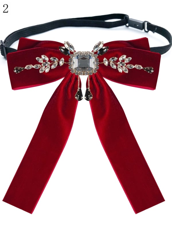 6 Options Rhinestone Decorated Bow Tie