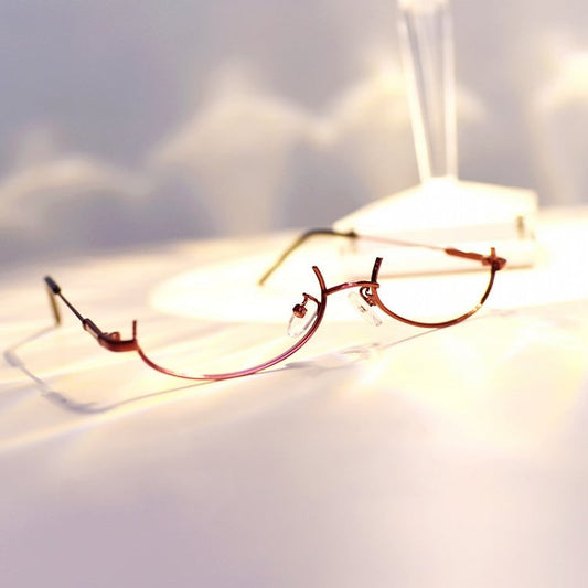 Cyberpunk Wine Red Semi-rimless Glasses Y2K Lensless Eyeglasses Frame