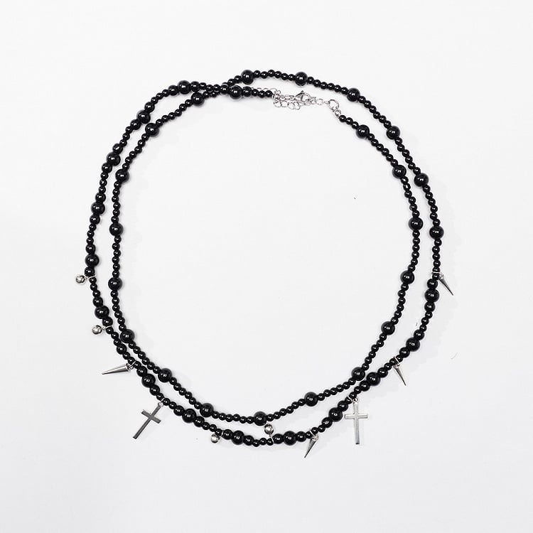 Goth Cross Multi Layers Necklace