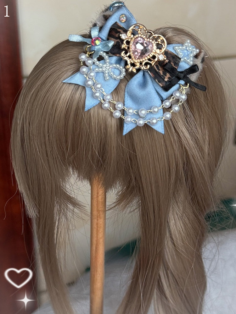 2 Options Beaded Charm Bowknot BJD Doll Hairclip