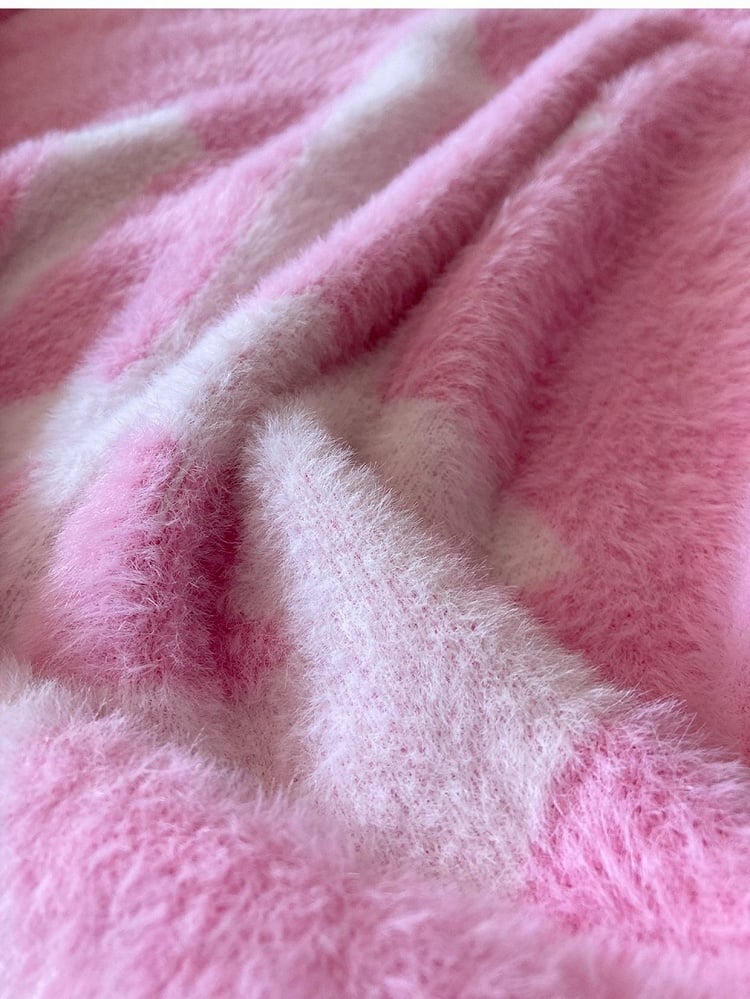 Cross Shaped Candlestick Pattern Pink Sweater