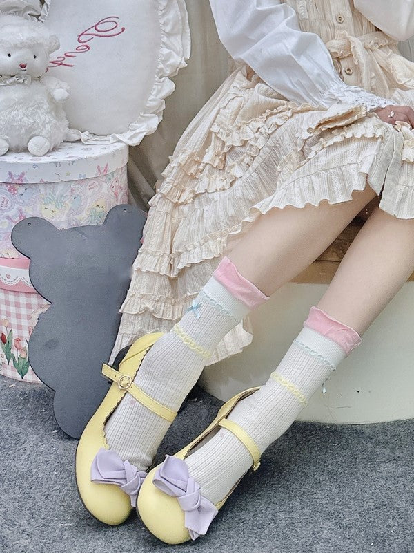 4 Options White Calf Socks