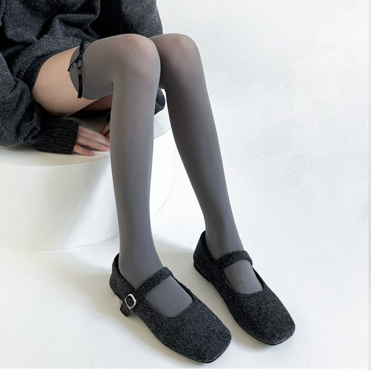 Black / Gray / White Bow Accents Semi-sheer JK Stockings