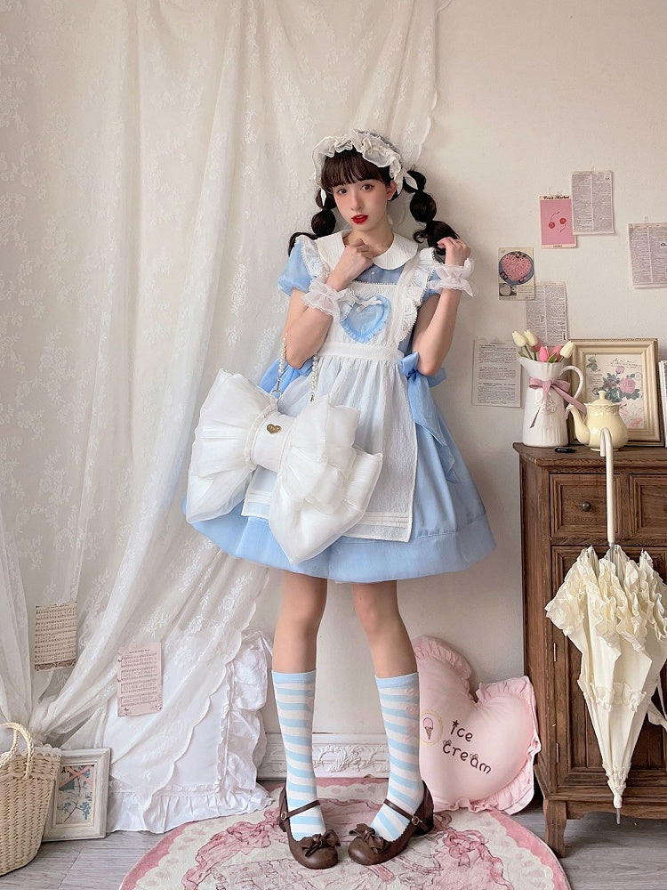 White Big Bow Backpack 3 Size Options