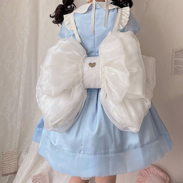 White Big Bow Backpack 3 Size Options