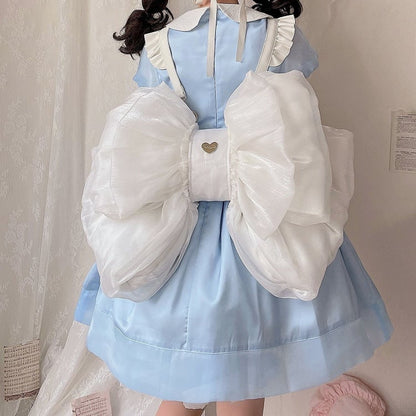 White Big Bow Backpack 3 Size Options