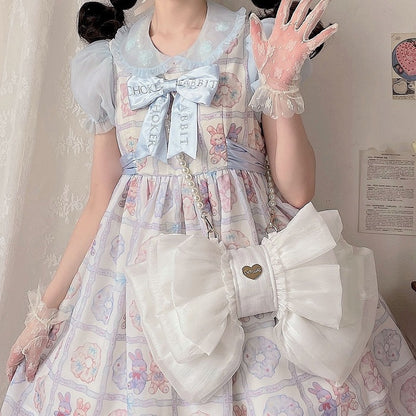 White Big Bow Backpack 3 Size Options