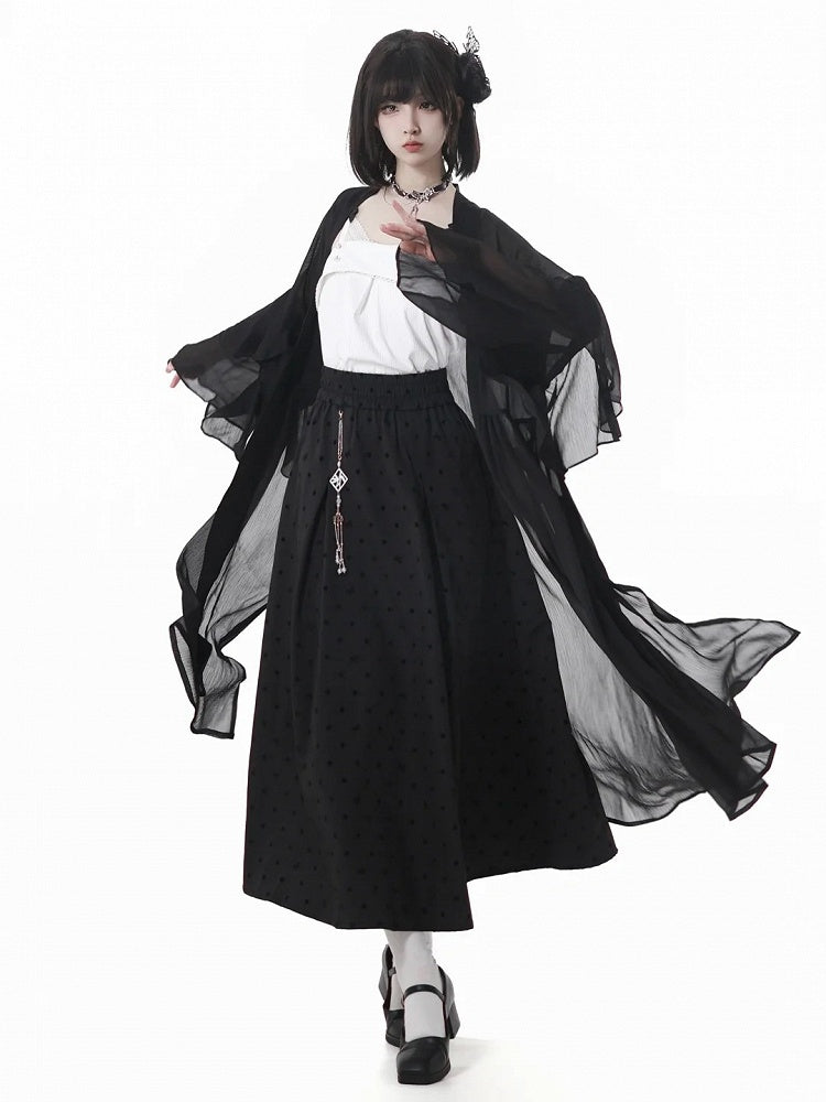 White Bowknot Details Cheongsam Style Knit Cami Top