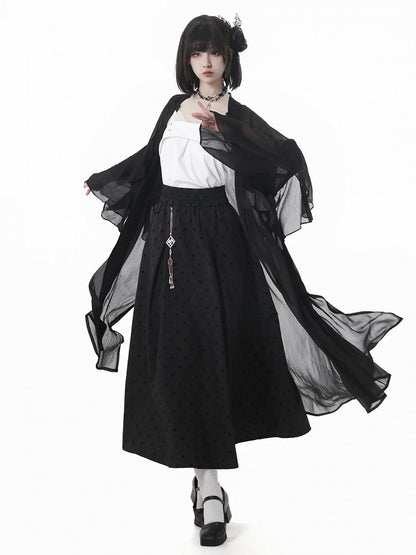 White Bowknot Details Cheongsam Style Knit Cami Top