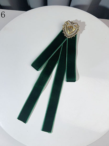 6 Options Beaded Heart Design Bow Tie