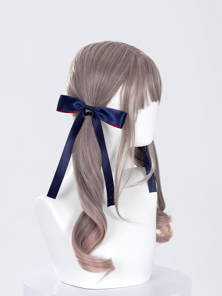 Red Lining Dark Blue Bowknot Hairclip