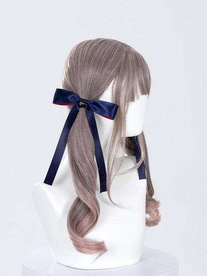 Red Lining Dark Blue Bowknot Hairclip
