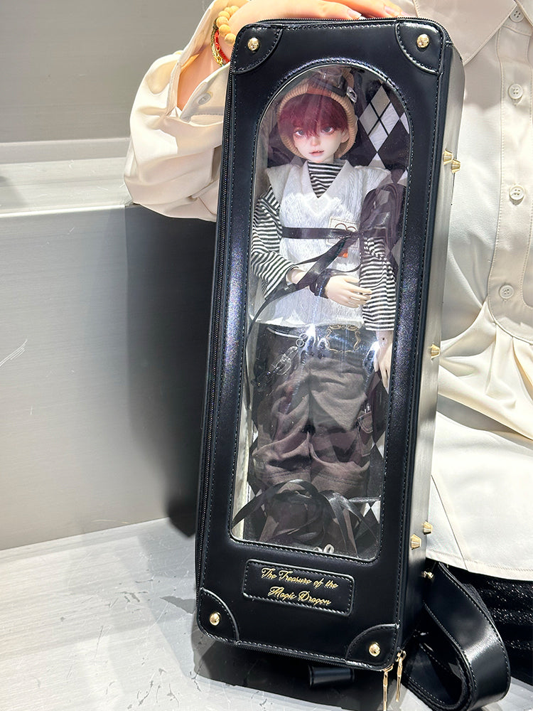 Black 1/4 Scale BJD Doll Bag – Wear as Crossbody, Backpack, or Tote (3-Way Style)