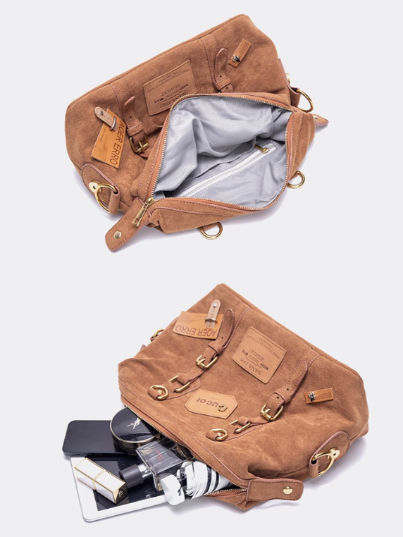 Vintage Brown 2-Way Backpack With Belt Accents