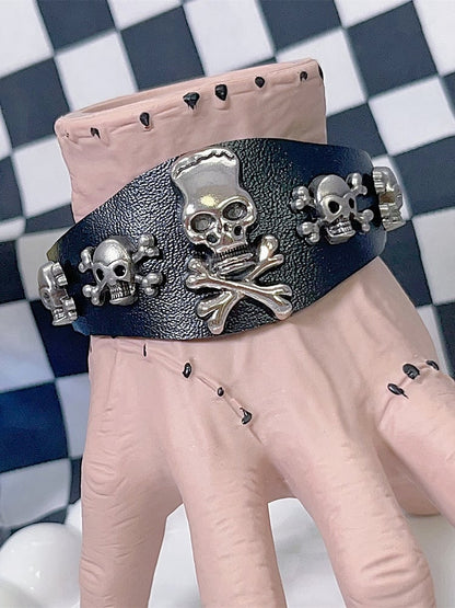 Black/White/Pink Y2K Skeleton Decorated Bracelet