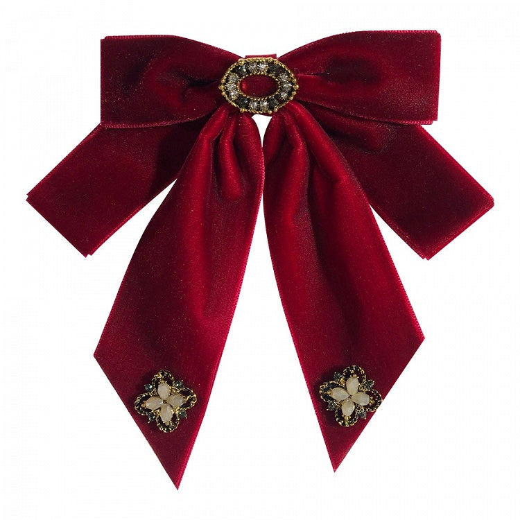 Vintage Retro Velvet Bow Lolita Brooch