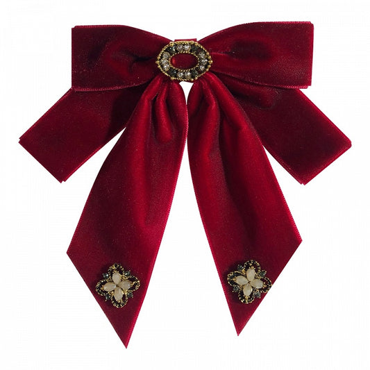 Vintage Retro Velvet Bow Lolita Brooch