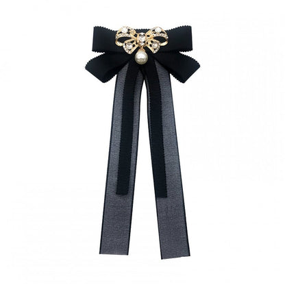 Chiffon Pearl Bow Brooch
