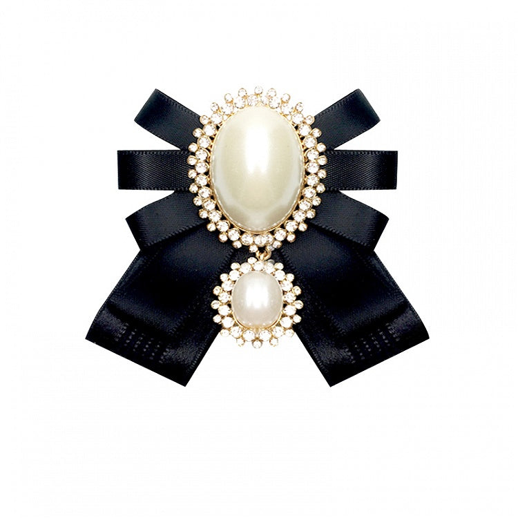 Vintage Pearl Bow Tie Brooch