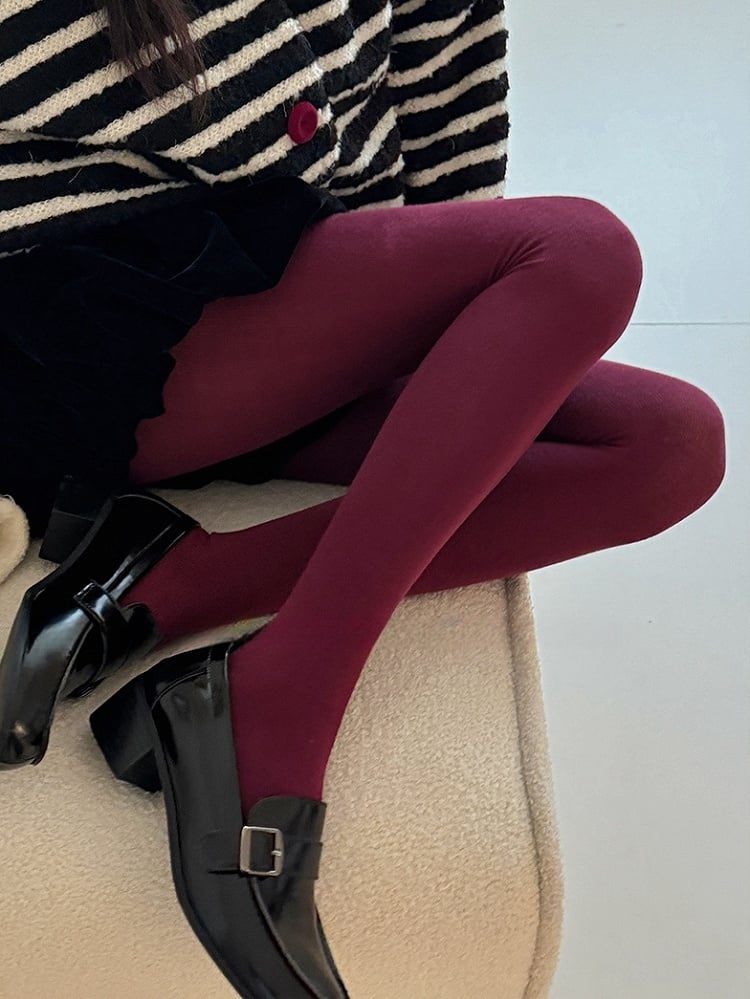 Red/Dark Red Thicken Tights
