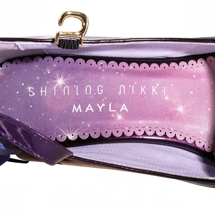 Star Sea Shimmer Purple High Heels Bow at Back