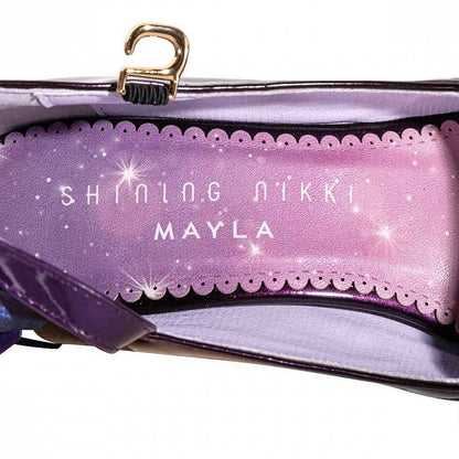 Star Sea Shimmer Purple High Heels Bow at Back