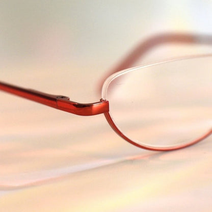 Wine Red Cyberpunk Semi-rimless Glasses