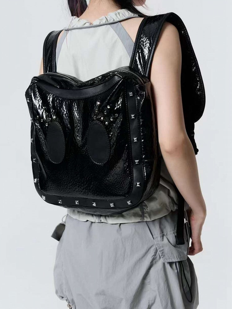 Black Punk Studs Large Capacity Bunny Crossbody