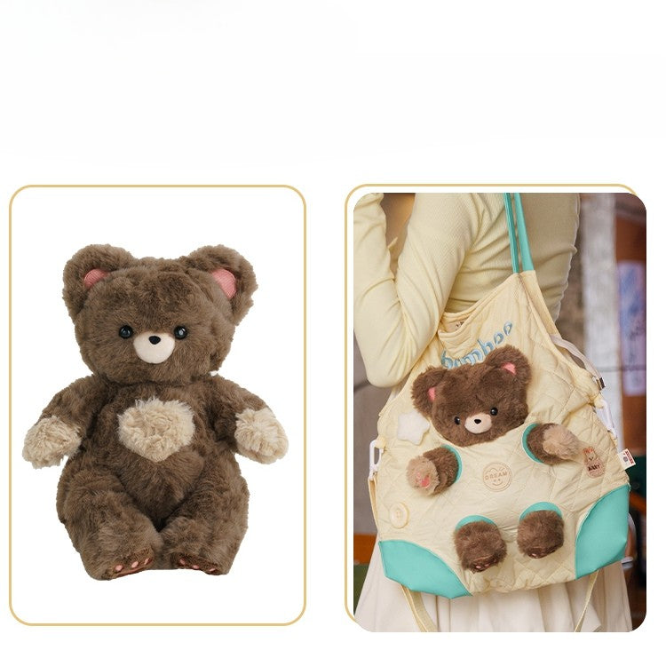 Yellow&Green Cut-out Design Crossbody Bag With 2 Options Detachable Plushie