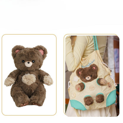 Yellow&Green Cut-out Design Crossbody Bag With 2 Options Detachable Plushie