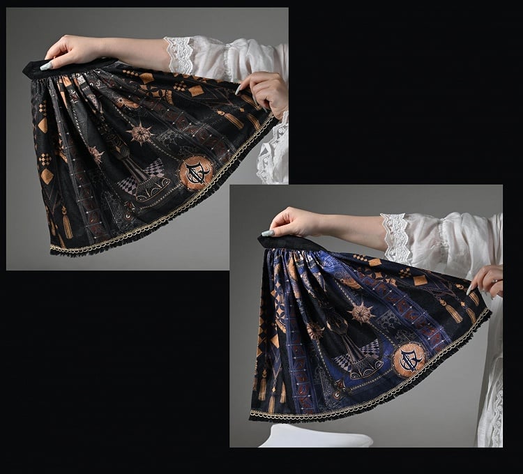 Black / Red / Dark Blue Detachable One-shoulder Cape