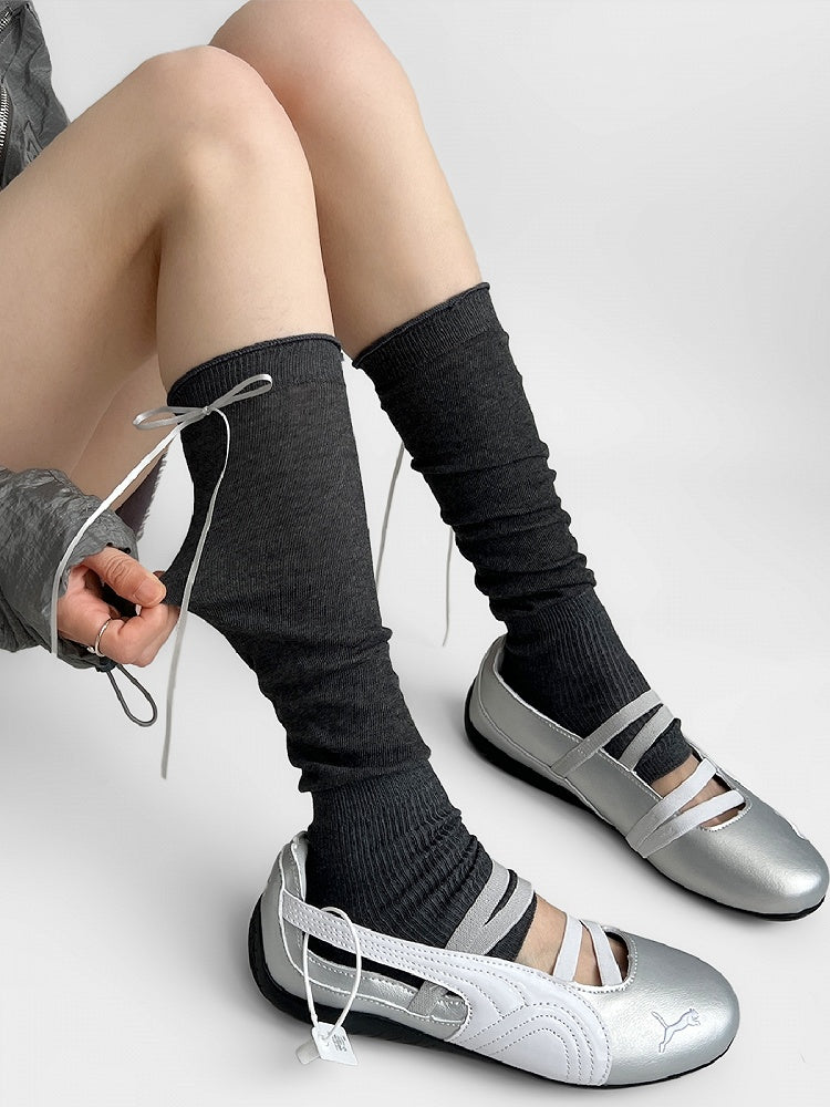 7 Color Options Self-tie Bowknot Leg Sleeves