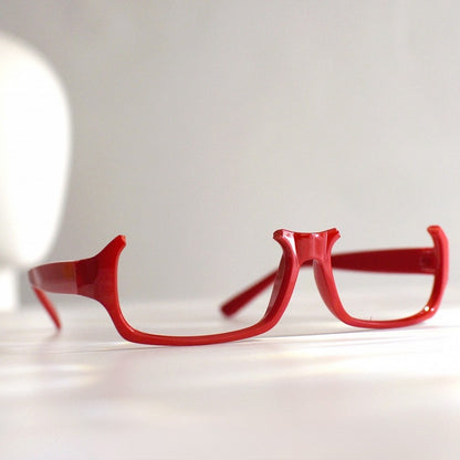 Red Cyberpunk Semi-rimless Glasses Lensless Eyeglasses Frame