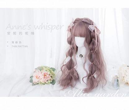 Thin Rattan Long curly Egg Roll Synthetic Wig