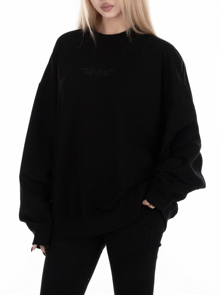 Black Long Sleeve Loose Sweatshirt
