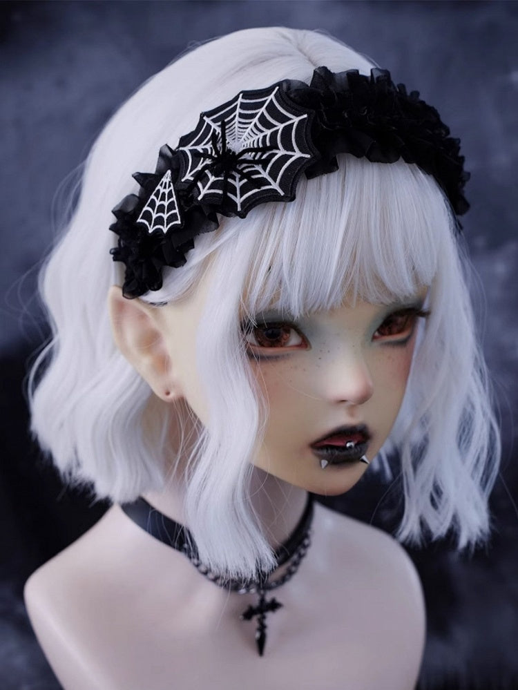 Goth Spider Detail Spider Web Ruffled KC