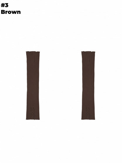 Gray/Beige/Brown/Black Self-tie Straps Leg Warmers