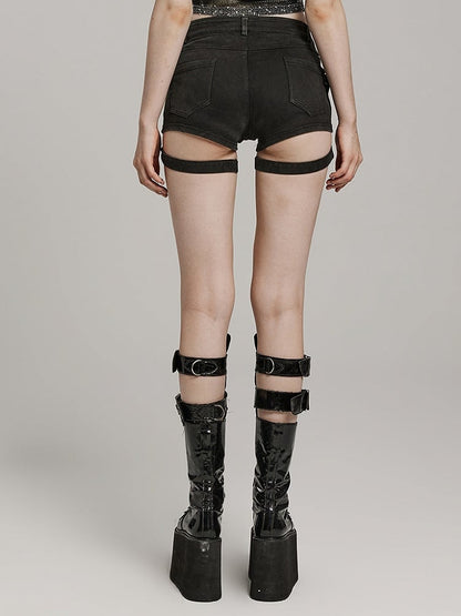 Black Stretch Tight Shorts