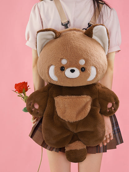 Brown 35cm/50cm Plush Red Panda Backpack Detachable Shoulder Straps