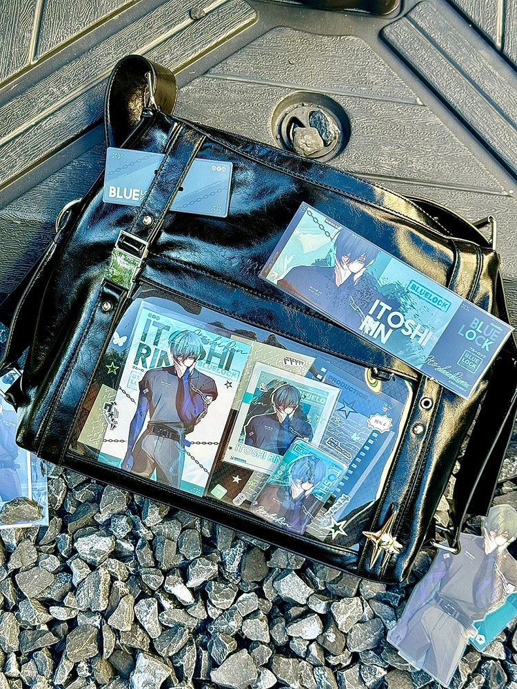 Black Stud Detail Buckle Strap Ita Bag