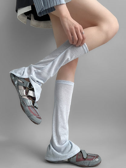 White/Blue Split Cuffs Leg Sleeves