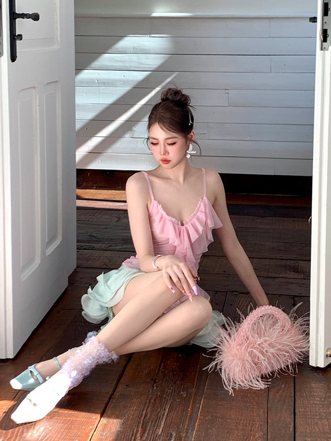 White Sequins Details Calf Socks