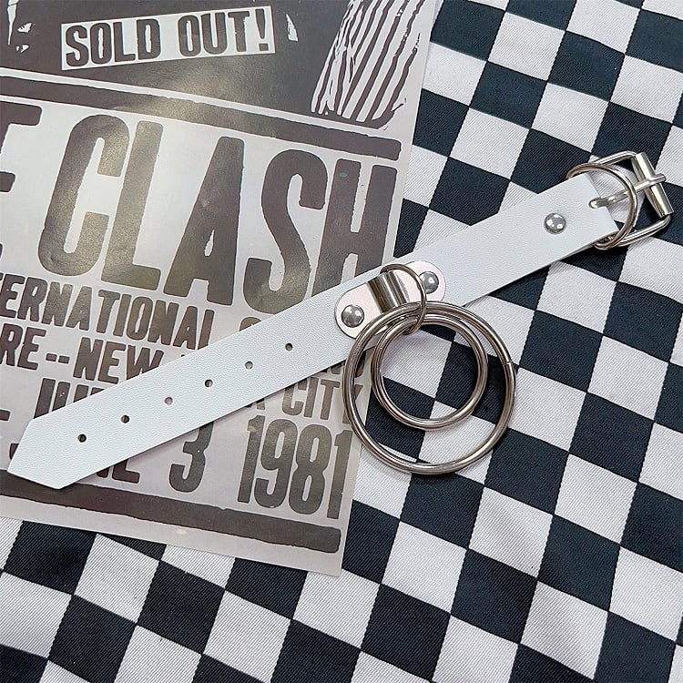 Black/White Pop Punk Circular Ring Charm Bracelet