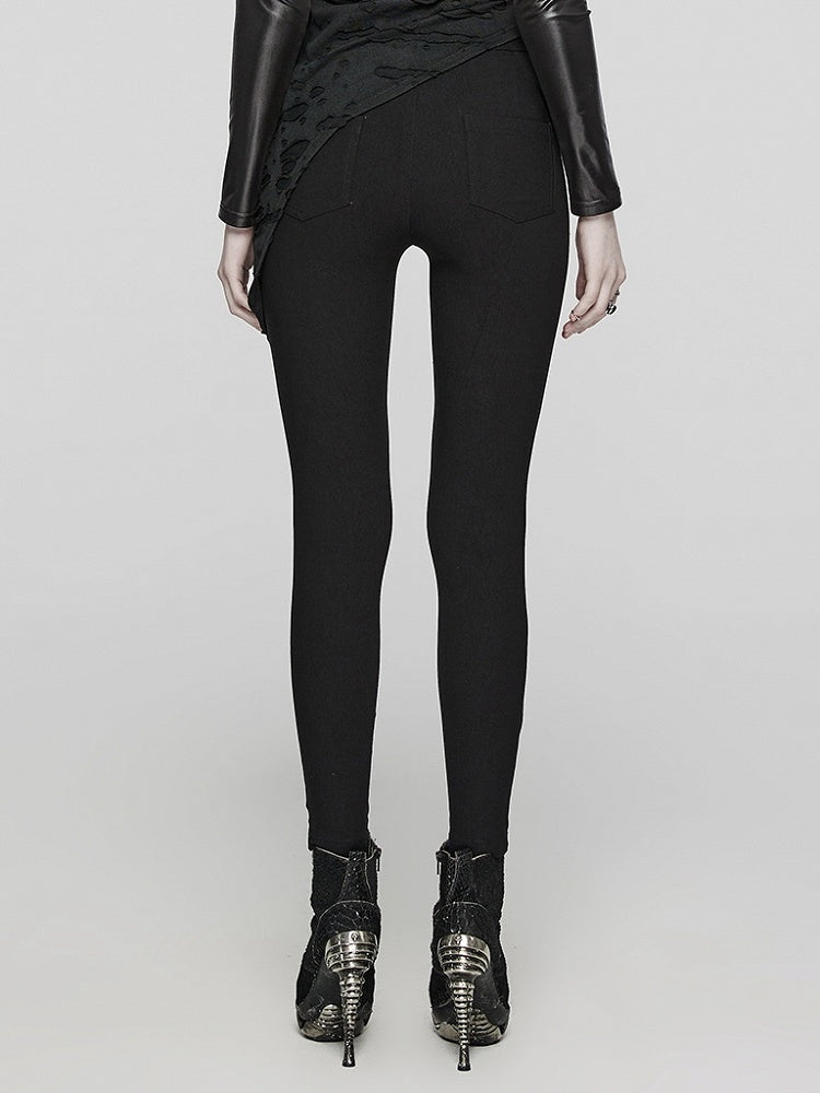 Black Punk Hollow Leggings