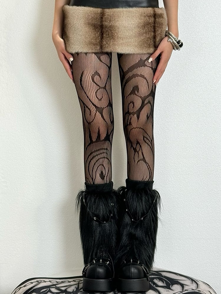 Black Y2K Punk Tights