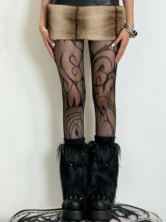 Black Y2K Punk Tights